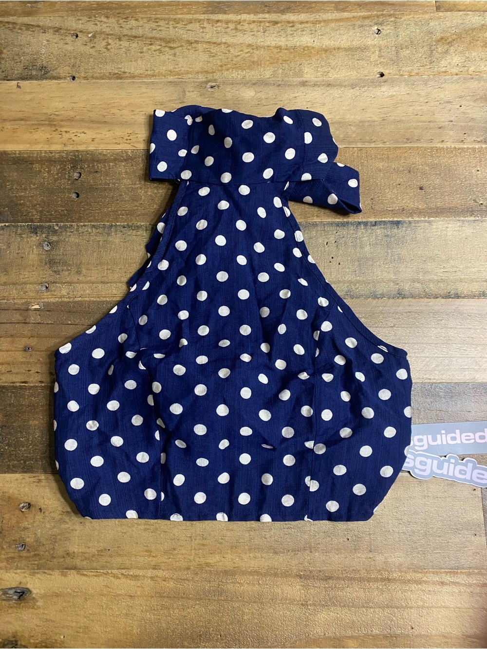 Missguided Navy Polkadot Halter Top